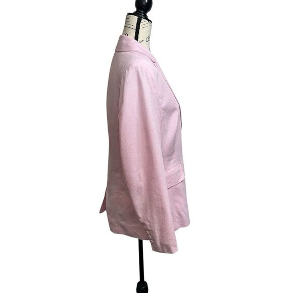 VTG Chadwicks Classics Pink Linen Blend Tailored Summer Blazer, 10 - Picture 3 of 12